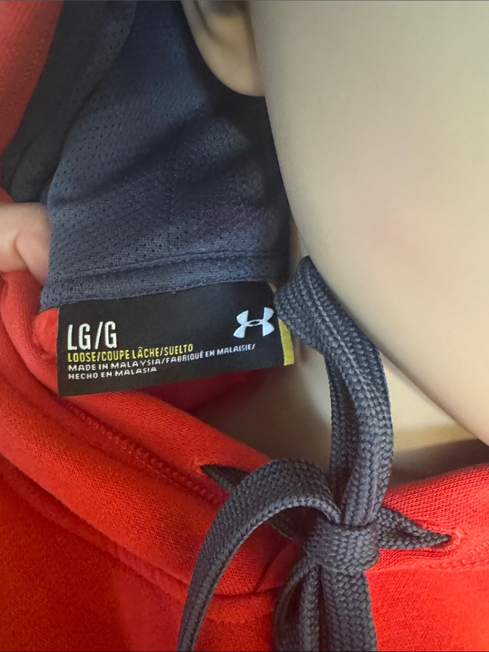 Under Armour Red Pullover Hoodie with Front Pocket - Picture 4 of 6